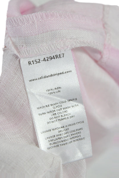 Solid & Striped Unisex Pink Linen Buckle 80s Shorts Size M