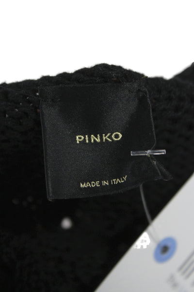 Pinko Womens Black Cropped Blouse Long Sleeve Size S