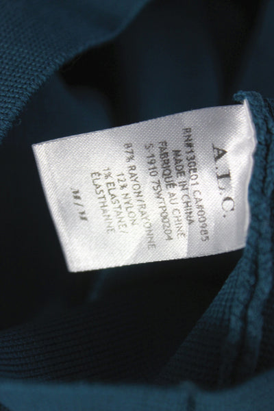 A.L.C. Women Cropped Blue Square Neck Tank Rayon Blend Size M