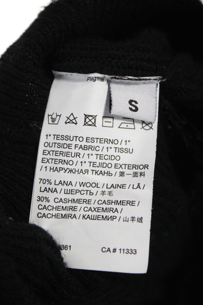 Pinko Unisex Cardigan Black Cashmere Blend V Neck Button Size S