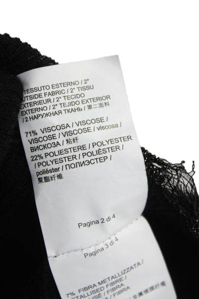 Pinko Unisex Cardigan Black Cashmere Blend V Neck Button Size S