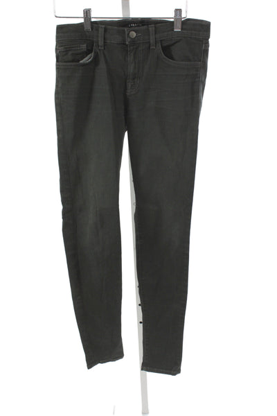 J Brand Unisex Skinny Jeans Dark Gray Mid Rise Designer Size 28