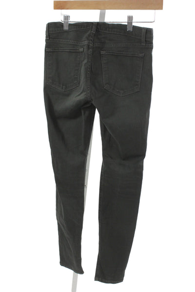 J Brand Unisex Skinny Jeans Dark Gray Mid Rise Designer Size 28