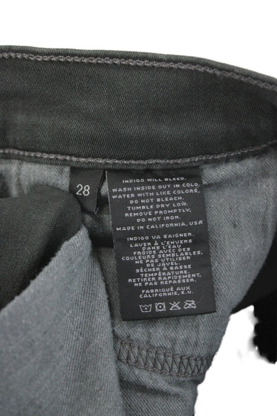 J Brand Unisex Skinny Jeans Dark Gray Mid Rise Designer Size 28