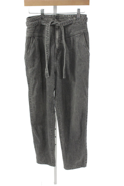 Pinko Women Paperbag Pants Gray Cotton Fall Size M