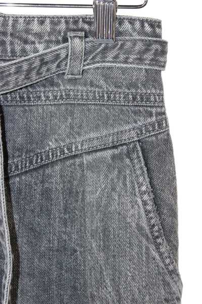 Pinko Women Paperbag Pants Gray Cotton Fall Size M