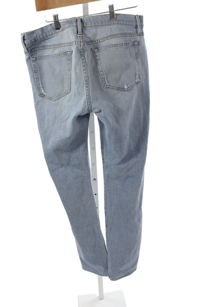 Frame Denim Men Straight Jeans Light Blue Mid Rise 30in Size 33