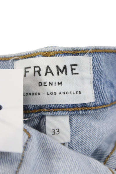 Frame Denim Men Straight Jeans Light Blue Mid Rise 30in Size 33