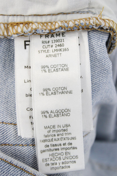 Frame Denim Men Straight Jeans Light Blue Mid Rise 30in Size 33