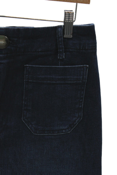 Pilcro Anthropologie Womens Cropped Wide Leg Jeans Dark Blue Size 29