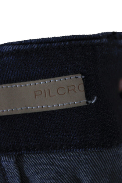 Pilcro Anthropologie Womens Cropped Wide Leg Jeans Dark Blue Size 29