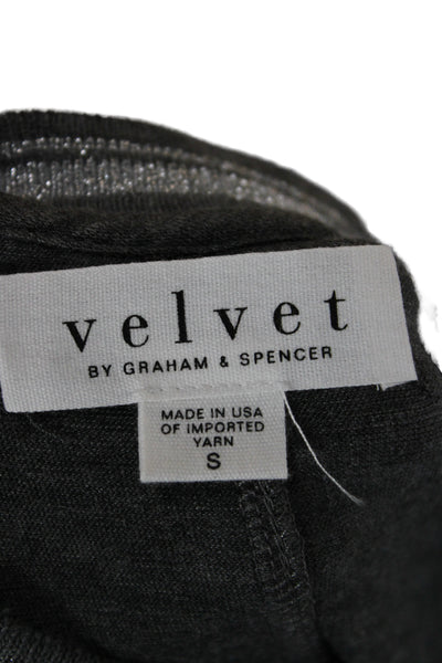 Velvet by Graham & Spencer Womens Basic Short Sleeve Crew Tee Dark Gray Size S