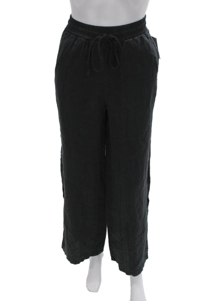 Bella Dahl Womens Black Linen Drawstring Pants Solid Beach Spring Size S