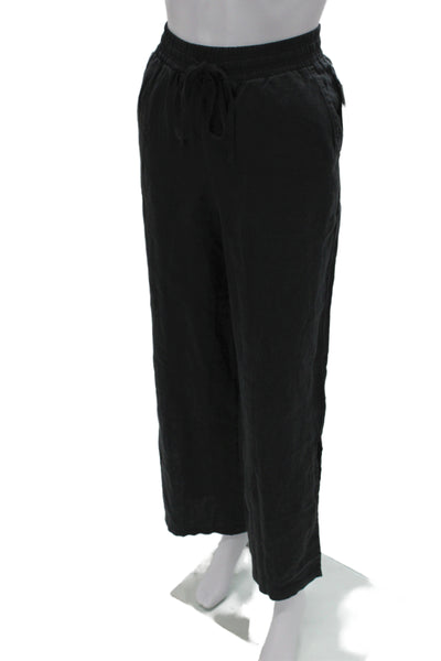 Bella Dahl Womens Black Linen Drawstring Pants Solid Beach Spring Size S
