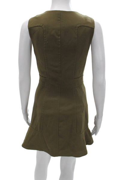 Michael Michael Kors Womens ALine Mini Dress Green Sleeveless Round Neck Size 0