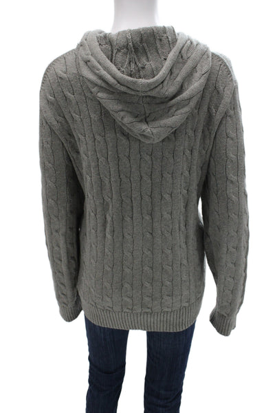 Polo Ralph Lauren Women Pullover Hoodie Gray Cotton Long Sleeve Size L