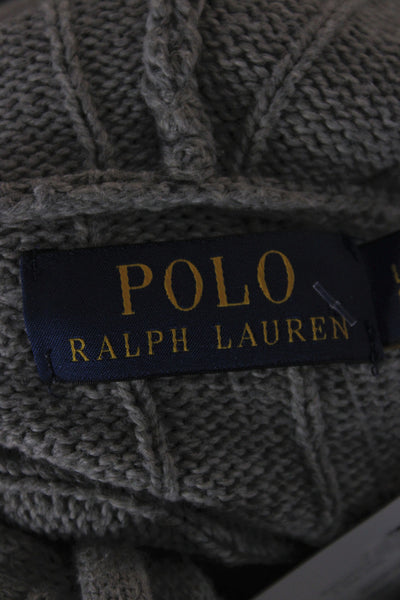 Polo Ralph Lauren Women Pullover Hoodie Gray Cotton Long Sleeve Size L