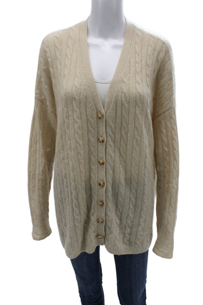 Reformation Unisex Cardigan Beige V Neck Button Long Sleeve Size XS