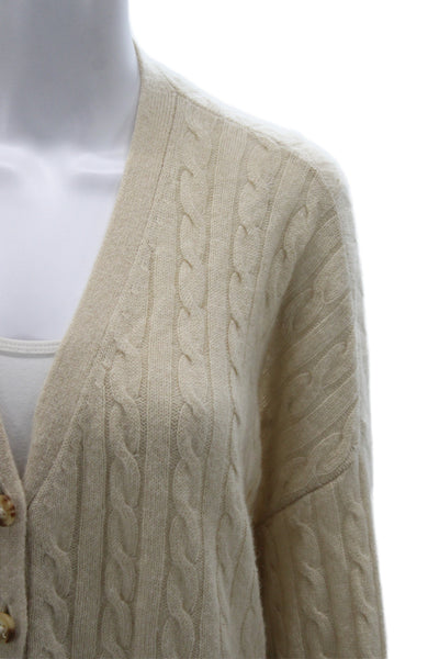Reformation Unisex Cardigan Beige V Neck Button Long Sleeve Size XS
