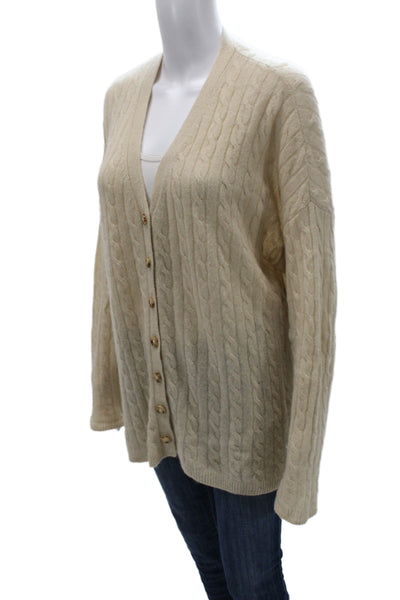 Reformation Unisex Cardigan Beige V Neck Button Long Sleeve Size XS