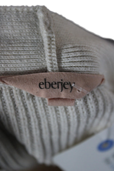 Eberjey Womens Beige V Neck Button Cardigan Cotton Blend Size M