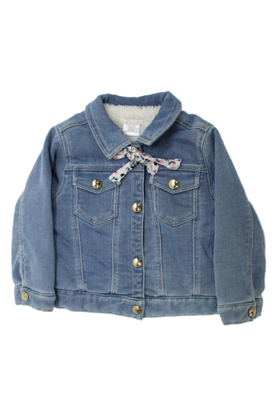 Chloe Girls Collared Long Sleeves Medium Wash Denim Jacket Size 18M