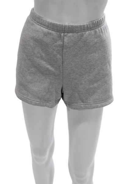 Aritzia Unisex Gray Cotton Sweat Shorts Solid Spring Size L