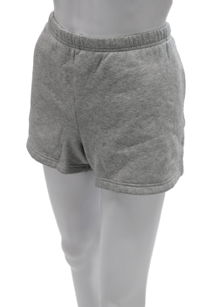 Aritzia Unisex Gray Cotton Sweat Shorts Solid Spring Size L
