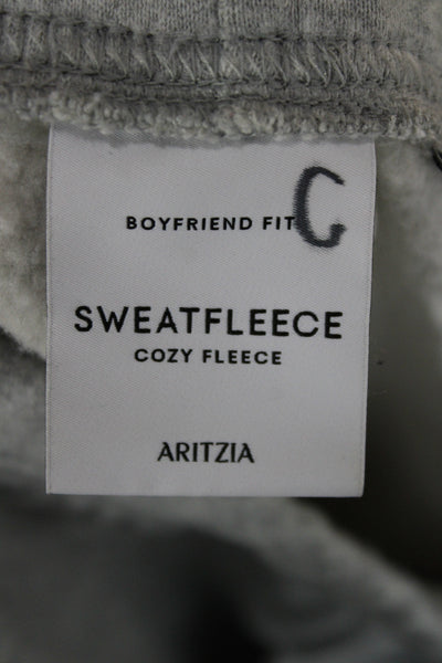 Aritzia Unisex Gray Cotton Sweat Shorts Solid Spring Size L
