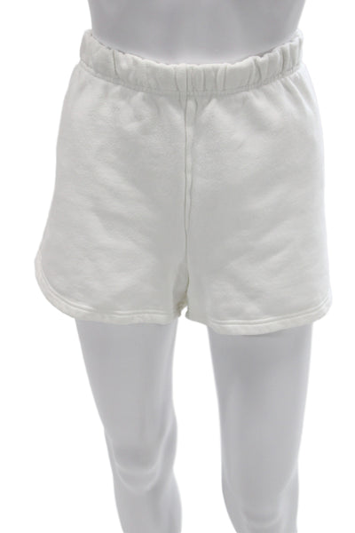 TNA Unisex White Sweat Shorts 78% Cotton 22% Polyester Size L