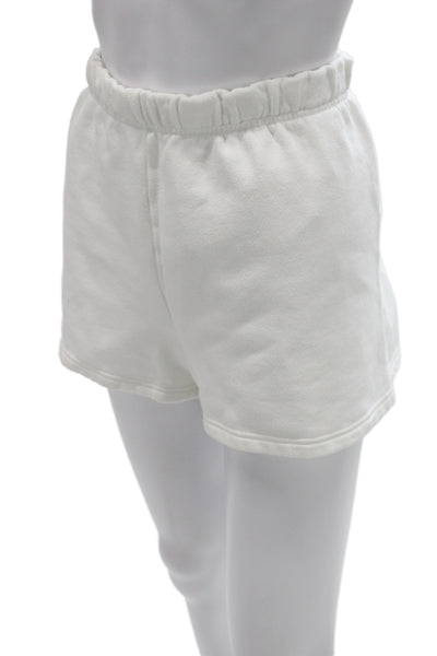TNA Unisex White Sweat Shorts 78% Cotton 22% Polyester Size L