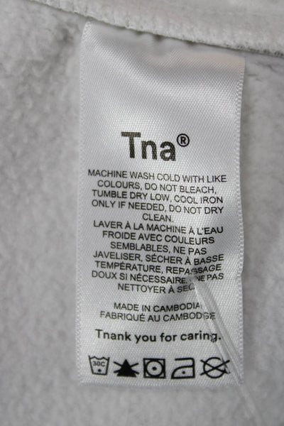 TNA Unisex White Sweat Shorts 78% Cotton 22% Polyester Size L