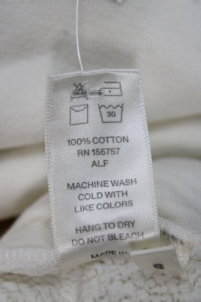 Madhappy Unisex Sweat Shorts White 100% Cotton Solid Spring Size S