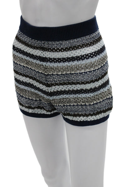 Lovers + Friends Unisex Striped Knit Boho Shorts Black Size S