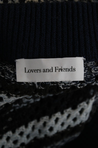 Lovers + Friends Unisex Striped Knit Boho Shorts Black Size S