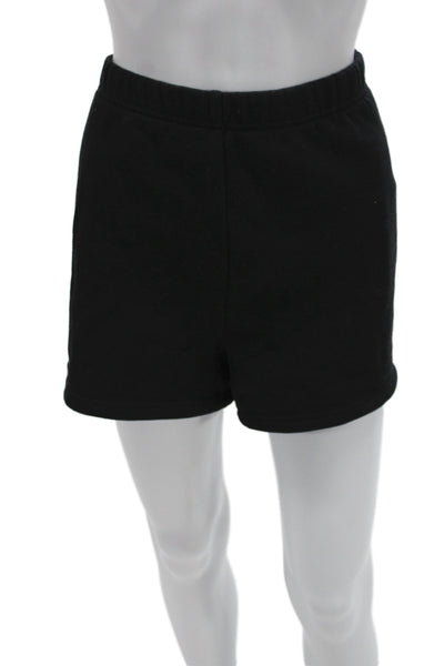 TNA Unisex Sweat Shorts Black Cotton Blend Size L