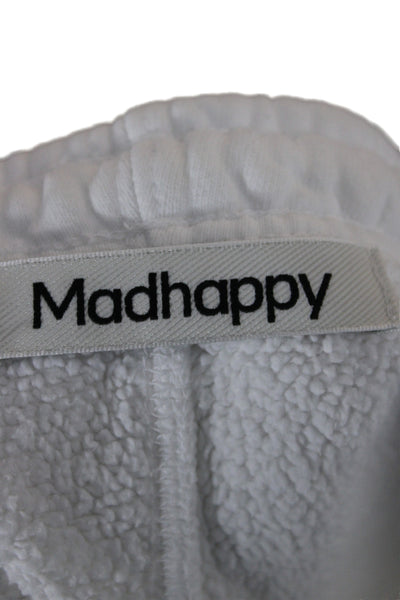 Madhappy Unisex Sweat Shorts White Cotton Solid Designer Spring Size L