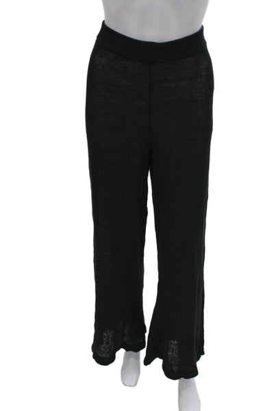 Solid & Striped Women Black Linen Blend Pants Beach Spring Size L