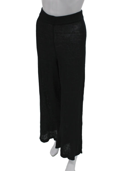 Solid & Striped Women Black Linen Blend Pants Beach Spring Size L