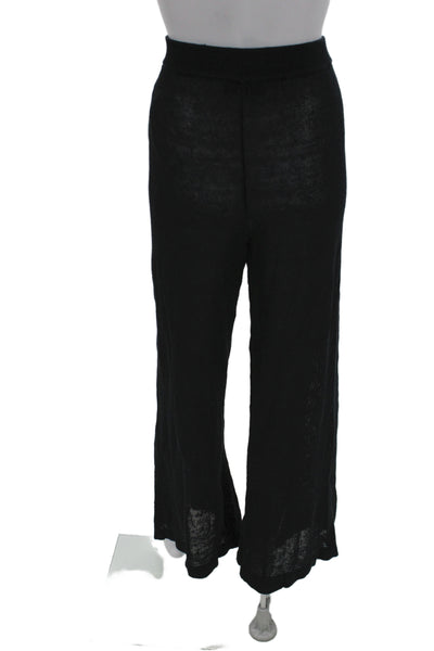 Solid & Striped Women Black Linen Blend Pants Beach Spring Size L