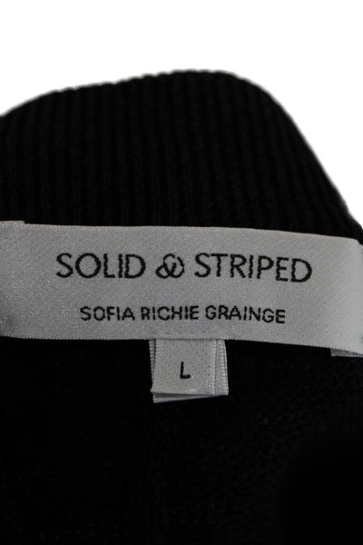 Solid & Striped Women Black Linen Blend Pants Beach Spring Size L