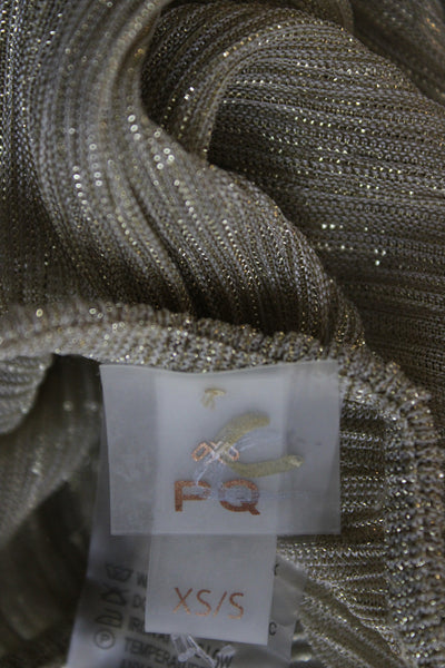 PQ Women Beige Striped Tie Waist Metallic Pants Beach Spring Size XS