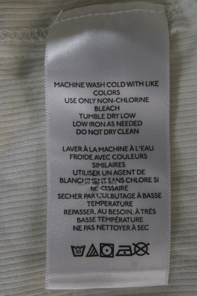 We The Free Women Basic White Tank Cotton Spandex Round Neck Sleeveless Size M