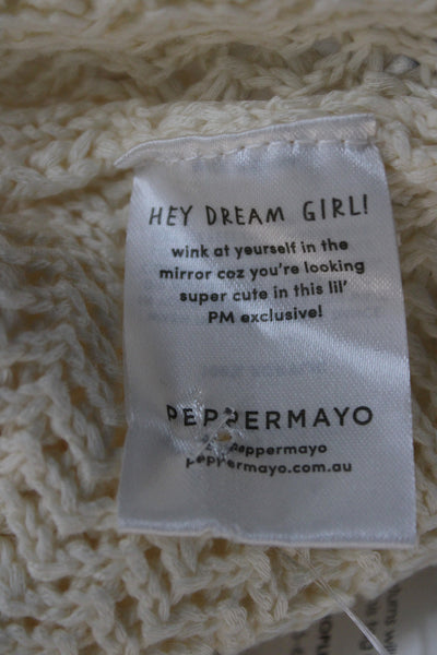 Peppermayo Womens Beige Bohemian Camisole Drawstring Acrylic Size L