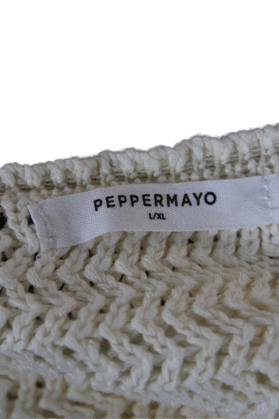 Peppermayo Womens Beige Bohemian Camisole Drawstring Acrylic Size L