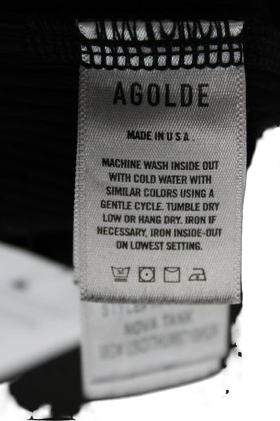 Agolde Womens Cropped Tank Black Crew Neck Sleeveless Size M