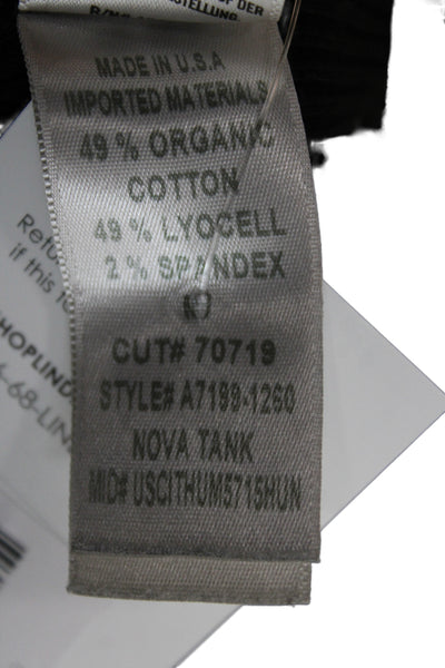 Agolde Womens Cropped Tank Black Crew Neck Sleeveless Size M