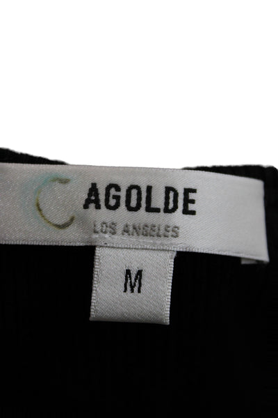 Agolde Womens Cropped Tank Black Crew Neck Sleeveless Size M