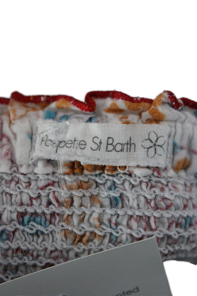 Poupette St. Barth Womens Peasant Skirt White Floral Cotton Lace Boho Size S