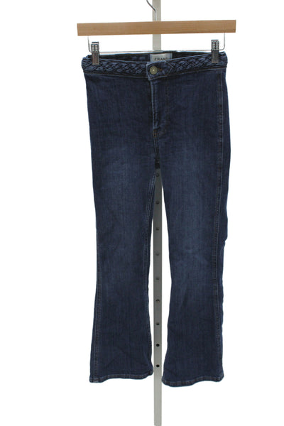 Frame Womens Straight High Rise Dark Blue Jeans Size 24